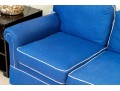 Blue Upholstered Three Seater Sofa