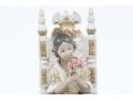 Lladro Hand-painted Porcelain Girl In Throne Chair