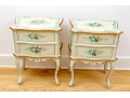Pair Of Charming Louis XV Style Painted End Tables