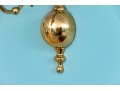 Pair Of Brass Candle Sconces With Glass Shades