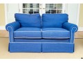 Blue Upholstered Loveseat Sofa
