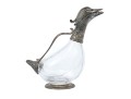 Sterling Mounted Crystal Duck Form Decanter