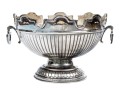 English Silver Plated Monteith Bowl With Twin Handles