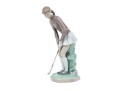 Lladro Hand-painted Porcelain Figure Of A Female Golfer