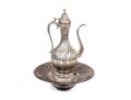 Turkish .900 Silver Ewer, Basin, And Burner, 78.835 Gross Ozt.