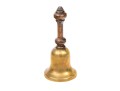 Spanish 2lb Vintage Brass Bell With Turned Wood Handle