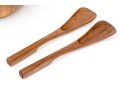 Dansk Teak Salad Serving Bowl With Two Salad Servers - Like New