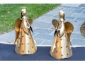 Pair Of Decorative Gilt Metal Festive Angels