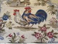 Hand-Hooked Circular Wool Rooster Motif Carpet, 3’-11” Diameter