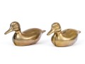 Vintage Pair Of Solid Brass Duck Decoy Models