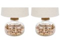 Pair Of Glass Bottle Table Lamps Filled With Wine Corks
