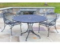 Wrought Iron Round Table With Pair Of Chairs