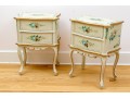 Pair Of Charming Louis XV Style Painted End Tables