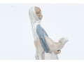 Lladro Hand-painted Porcelain Girl With Sheep