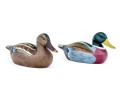 Set Of Two Hand-painted Duck Decoys