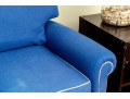 Blue Upholstered Three Seater Sofa