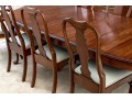 Queen Anne Style Cherry Extension Dining Table With Ten Dining Chairs