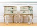 Pair Of Charming Louis XV Style Painted End Tables