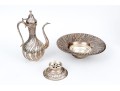 Turkish .900 Silver Ewer, Basin, And Burner, 78.835 Gross Ozt.