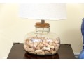 Pair Of Glass Bottle Table Lamps Filled With Wine Corks