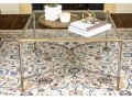 Hollywood Regency Style Brass, Steel And Glass Top Cocktail Table
