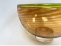Hand-Crafted Signed Swirl Glass Bowl In Mid-Century Italian Style