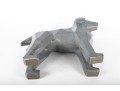 Faceted Gray Dog Sculpture