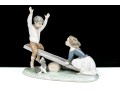 Lladro Porcelain Figural Sculpture, See-Saw Friends