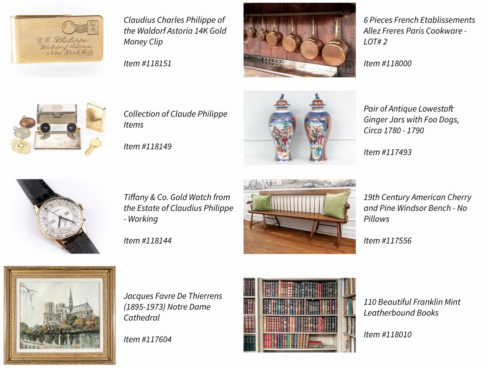 Some highlights and interesting estate auction lot images from Claude Philippe