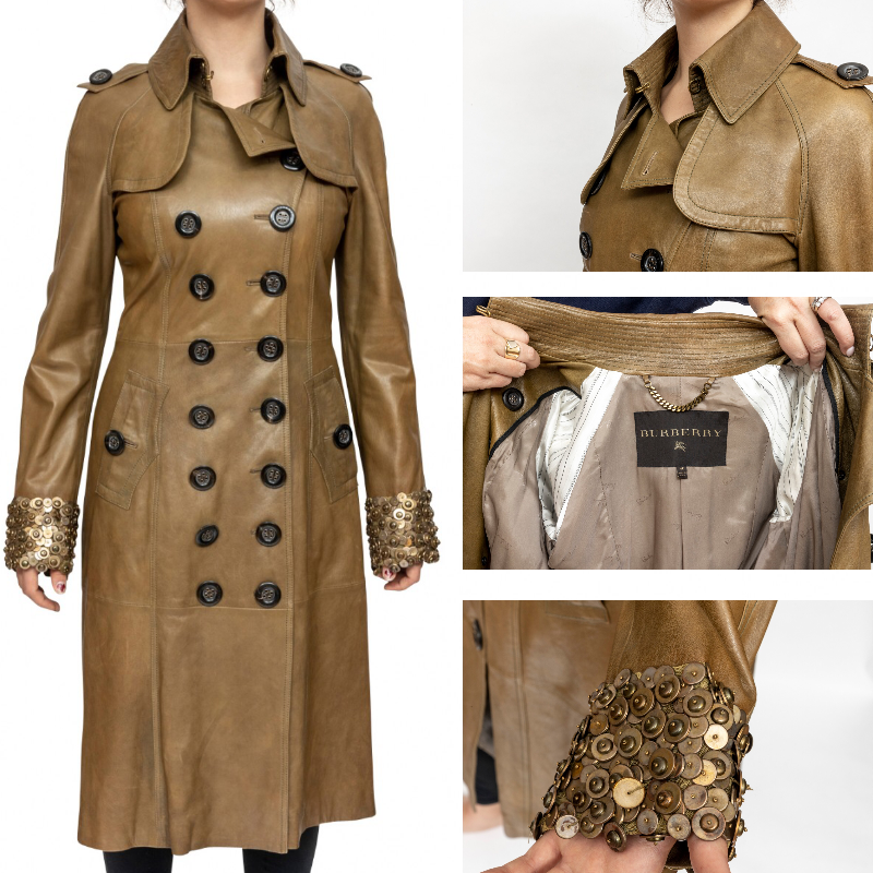 Rare And Stunning Burberry Glove Leather Gladiator Trench