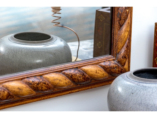 Fantastic Carved Rope Twist Form Framed Mirror