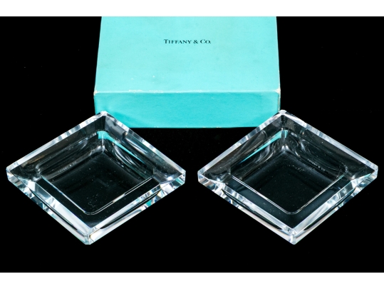 Pair Of Tiffany & Co. Crystal Dishes 