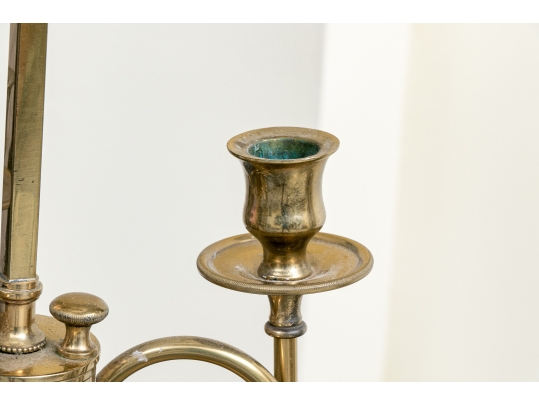 Classic Brass Three Light Bouillotte Lamp With Adjustable Shade