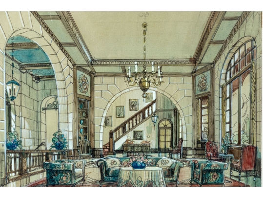 Two Signed French Architectural Artworks