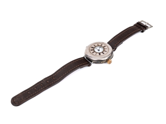 Antique 935 Silver Handsome Demi-hunter Converted Lever Set Pocket To Wristwatch