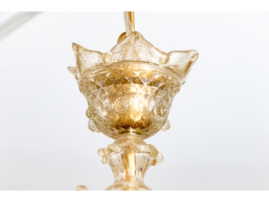 *Quality Murano Or Murano Style Hand-blown Glass Six Lite Chandelier