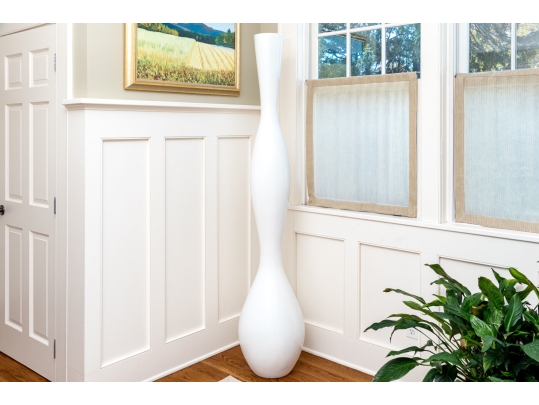 Massive Fiberglass Decorative White Vase