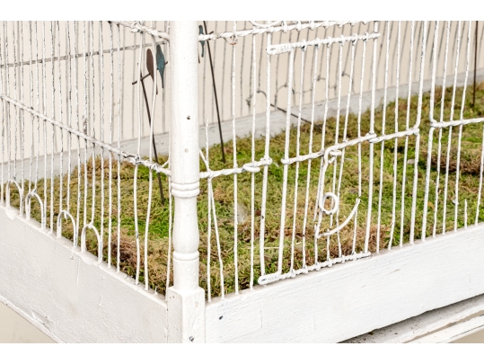 Massive Vintage Iron Birdcage On Stand