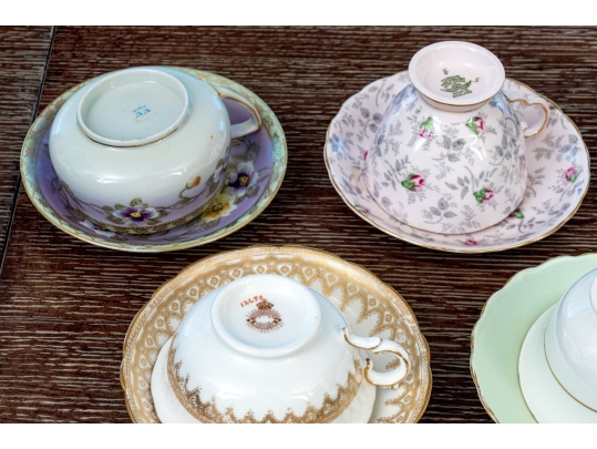 Collection Of Fourteen English Teacups And Saucers
