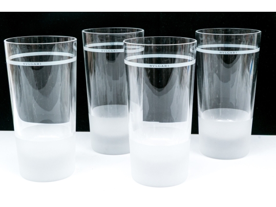 Set Of Four Vintage Bulgari By Rosenthal High Ball Glasses