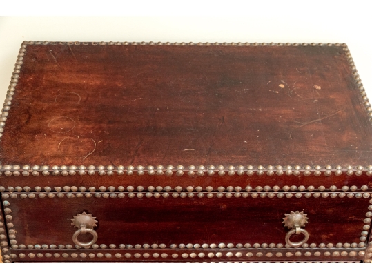 Pair Of Vintage Leather Wrapped Two Drawer Chests