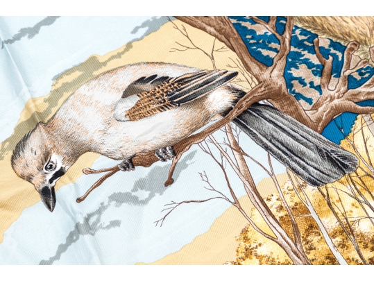 Hermès Fabulous Chasse Au Bois Woodland Scene Silk Scarf