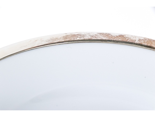 Set Of Two French, Puiforcat Cercle D'orfevre Sterling Rimmed Plates