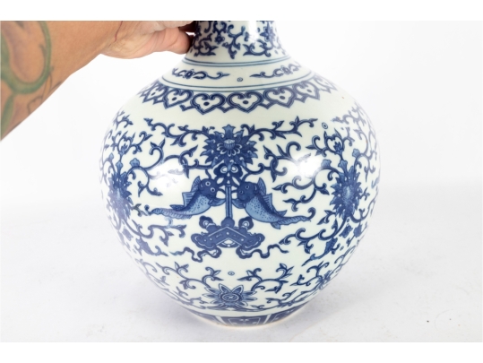 Chinese Blue And White Porcelain Bottle Vase