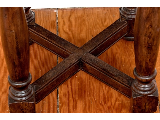 Pair Of Bausman Carved And Finished Circular End Tables