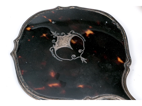Antique Victorian Broadway & Co. (Birmingham, 1901-present) Silver And Tortoise Shell Vanity Set