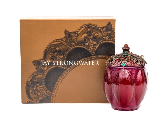 Jay Strongwater Large Arabesque Jar, Boxed
