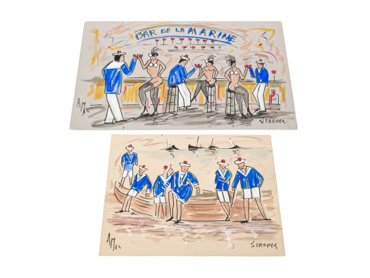 Two Unframed Signed Watercolors On Paper, 
