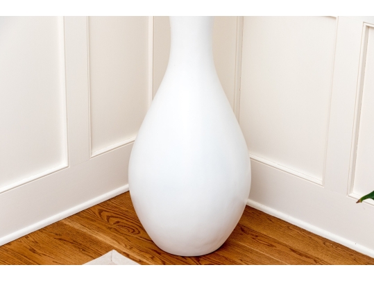 Massive Fiberglass Decorative White Vase