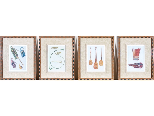 Set Of Eight Decorative Prints Of Instruments